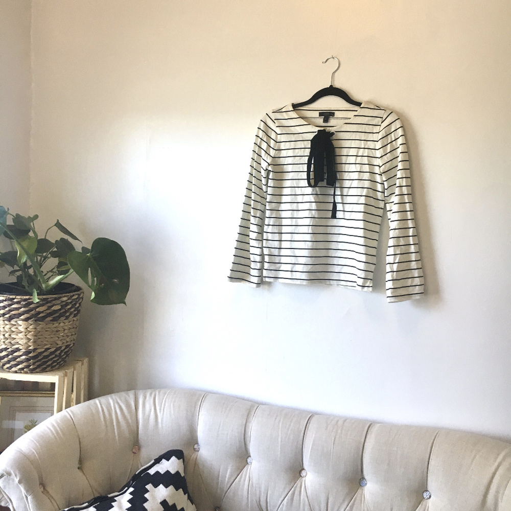 NWT J. Crew Stripe Shirt Velvet Ribbon